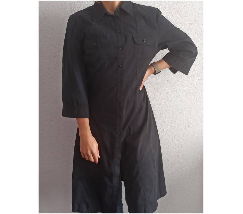 Vitage Blusen-Kleid Gr. 38/M Lange Bluse Dunkelgrau von Gernewieder