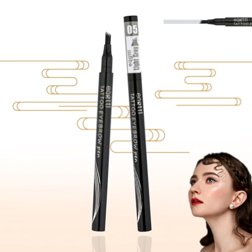 Augenbrauenstift Mit Mikro-gabelspitze-applikator,Wasserdichter 3d Augenbrauenstift Mit 4 Gabelspitzen,Augenbrauenstift Härchenzeichnung,Augenbrauenstift Wasserfest Long-Lasting Natural Eyebrow Makeup von Gerrit