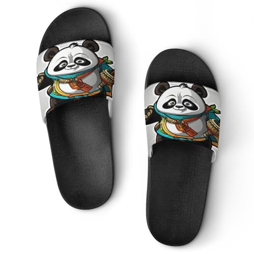 Hausschuhe Pandas Sommer Super Weich rutschfest Badelatschen Hausschuhe,Lustige Hausschuhe, Weich Plattform Badeschuhe für Damen Herren (2,43) von Gerrit