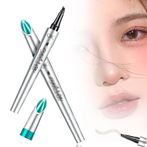 Wasserdichter 3d Augenbrauenstift Mit 4 Gabelspitzen,Augenbrauenstift HäRchenzeichnung,3d Augenbrauenstift Wasserfest,4 Point Eyebrow Pencil, Long-Lasting Natural Eyebrow Makeup -Light coffee color von Gerrit