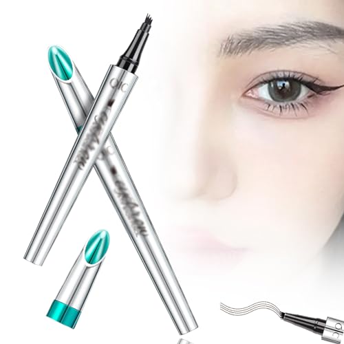 Wasserdichter 3d Augenbrauenstift Mit 4 Gabelspitzen,Augenbrauenstift HäRchenzeichnung,3d Augenbrauenstift Wasserfest,4 Point Eyebrow Pencil, Long-Lasting Natural Eyebrow Makeup -Smoke gray von Gerrit