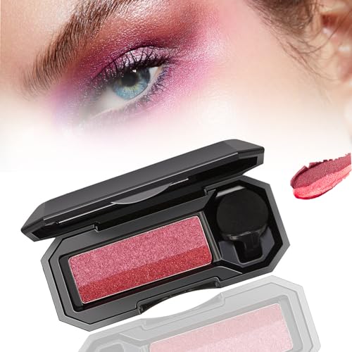 Zweifarbiger Lidschatten, Zweifarbiger Lidschatten Matt, Zweifarbiger Make-up Lidschatten Wasserdicht Langlebiger Lidschatten, Glitzer Double Layer Farbige Abstufung Lazy Eyeshadow Stamp-3 von Gerrit