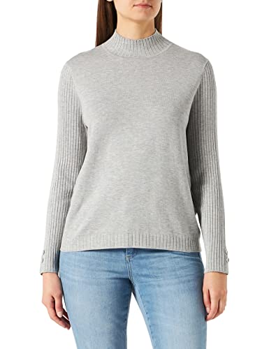 Gerry Weber Damen Pullover aus Softer Wolle Langarm, überschnittene Schultern unifarben Cloudy Grey-Melange 36 von Gerry Weber