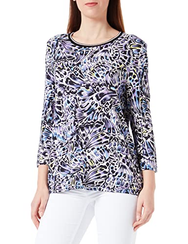 GERRY WEBER Damen 170209-35040 T-Shirt, Ecru/Weiss/Blau Druck, 40 von Gerry Weber