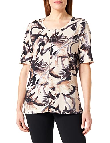 GERRY WEBER Damen 170225-35028 T-Shirt, Ecru/Weiss/Schwarz Druck, 36 von Gerry Weber