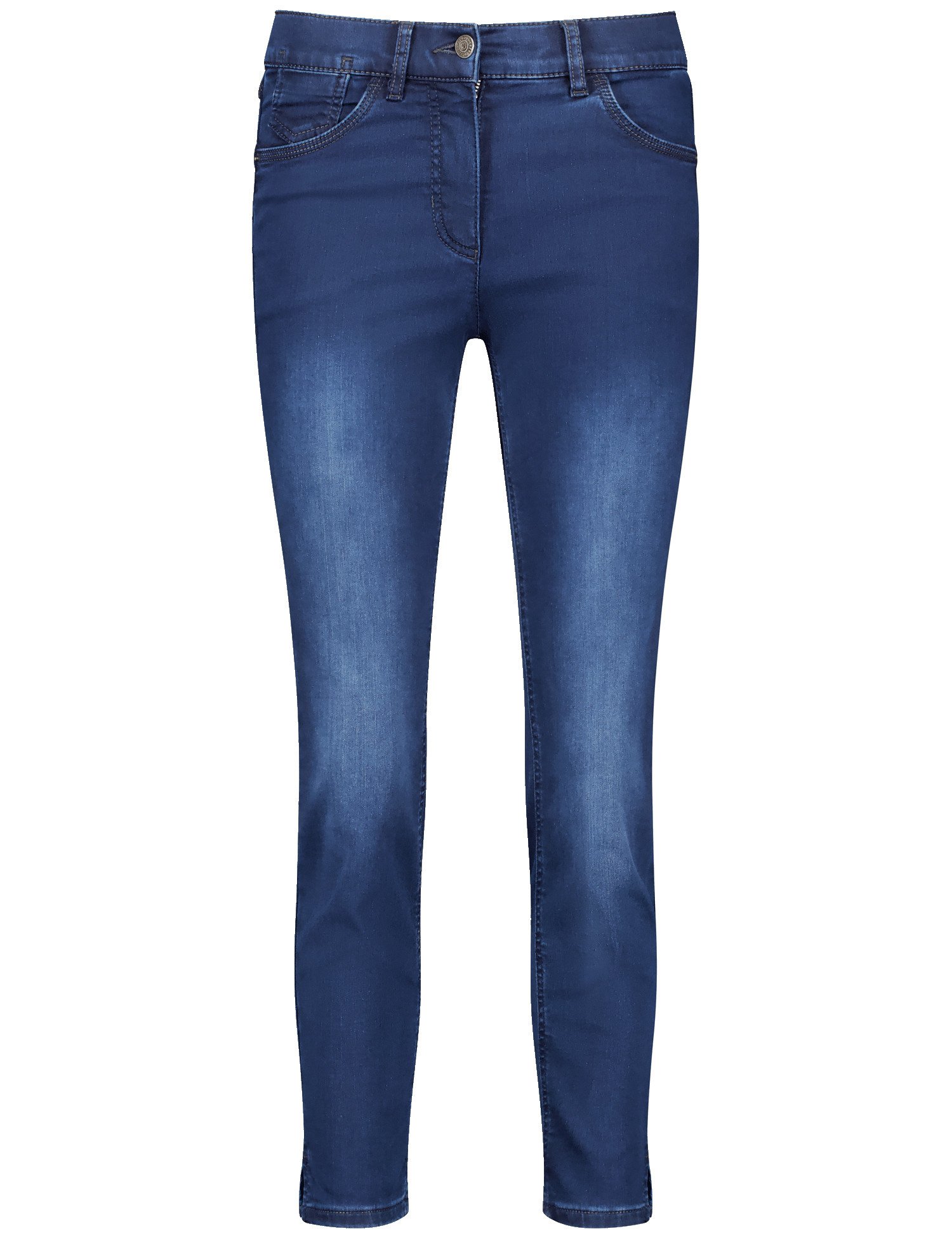 GERRY WEBER Damen 5-Pocket Jeans Best4me Cropped Baumwolle Blau, 34 von Gerry Weber