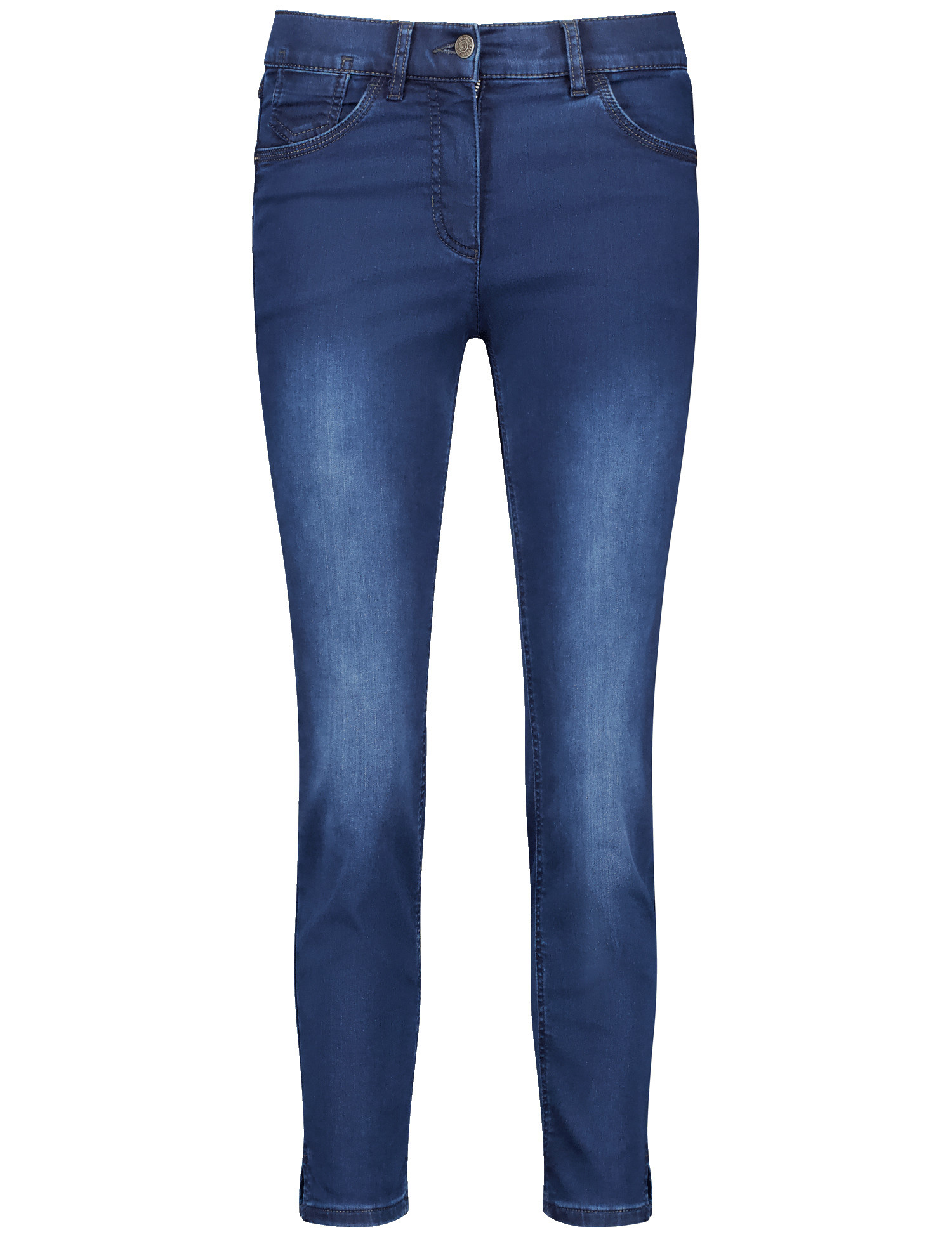 GERRY WEBER Damen 5-Pocket Jeans Best4me Cropped Baumwolle Blau, 38 von Gerry Weber