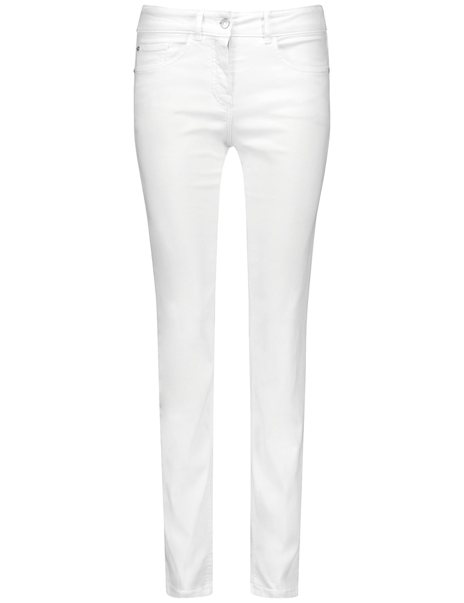 GERRY WEBER Damen 5-Pocket Jeans SOL꞉INE SLIM FIT Kurzgröße Baumwolle Weiss, 40 Kurzgröße von Gerry Weber