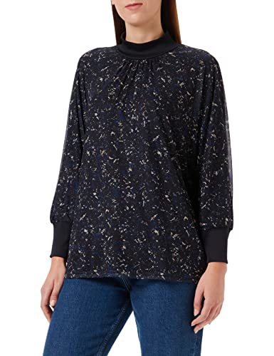 GERRY WEBER Damen 870267-35026 T-Shirt, Schwarz/Blau Druck, 42 von Gerry Weber