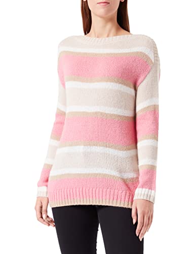 GERRY WEBER Damen 871017-35706 Pullover, Lila/Pink/Ecru/Weiss Ringel, 34 von Gerry Weber