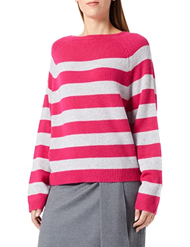 GERRY WEBER Damen 871035-35707 Pullover, Grau/Lila/Pink Ringel, 38 von Gerry Weber