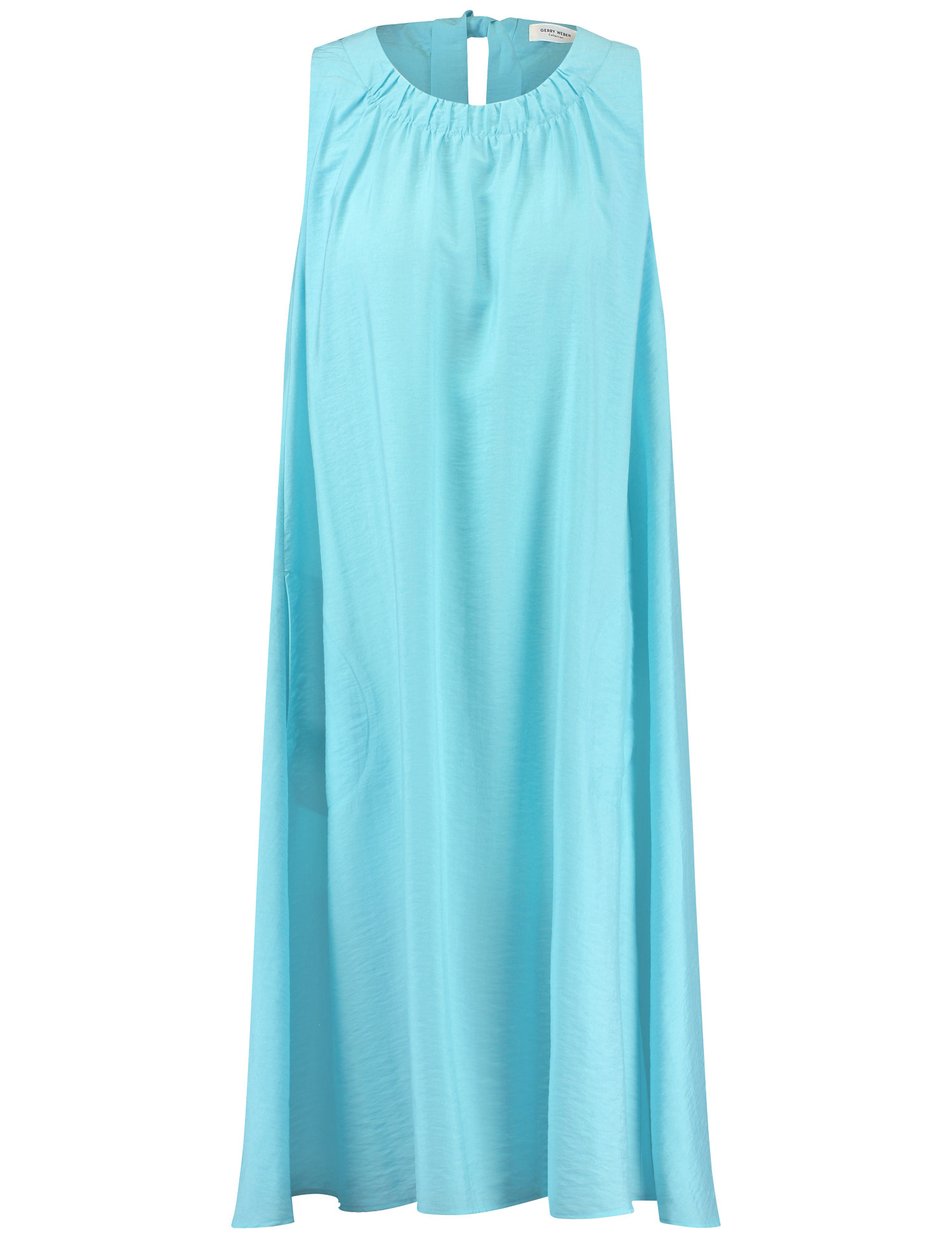 GERRY WEBER Damen Ärmelloses Kleid mit Faltendetail Rundhals Viskose Blau, 42 von Gerry Weber
