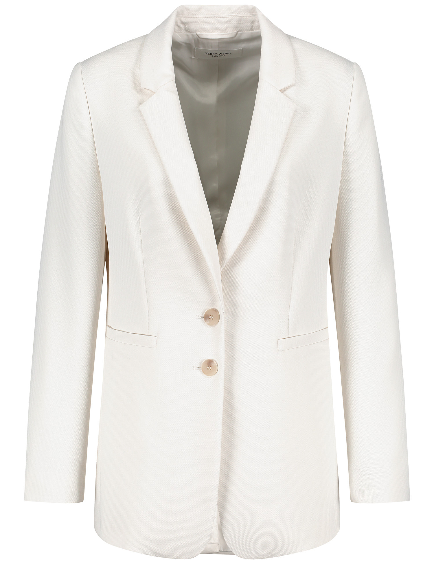 GERRY WEBER Damen Klassischer Blazer 70cm Langarm Revers Weiss, 36 von Gerry Weber