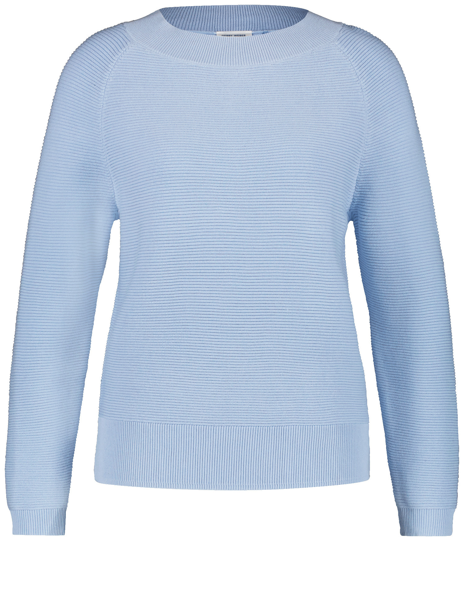 GERRY WEBER Damen Pullover mit Raglanarm und Struktur-Strick Langarm Rundhals Baumwolle Blau, 42 von Gerry Weber