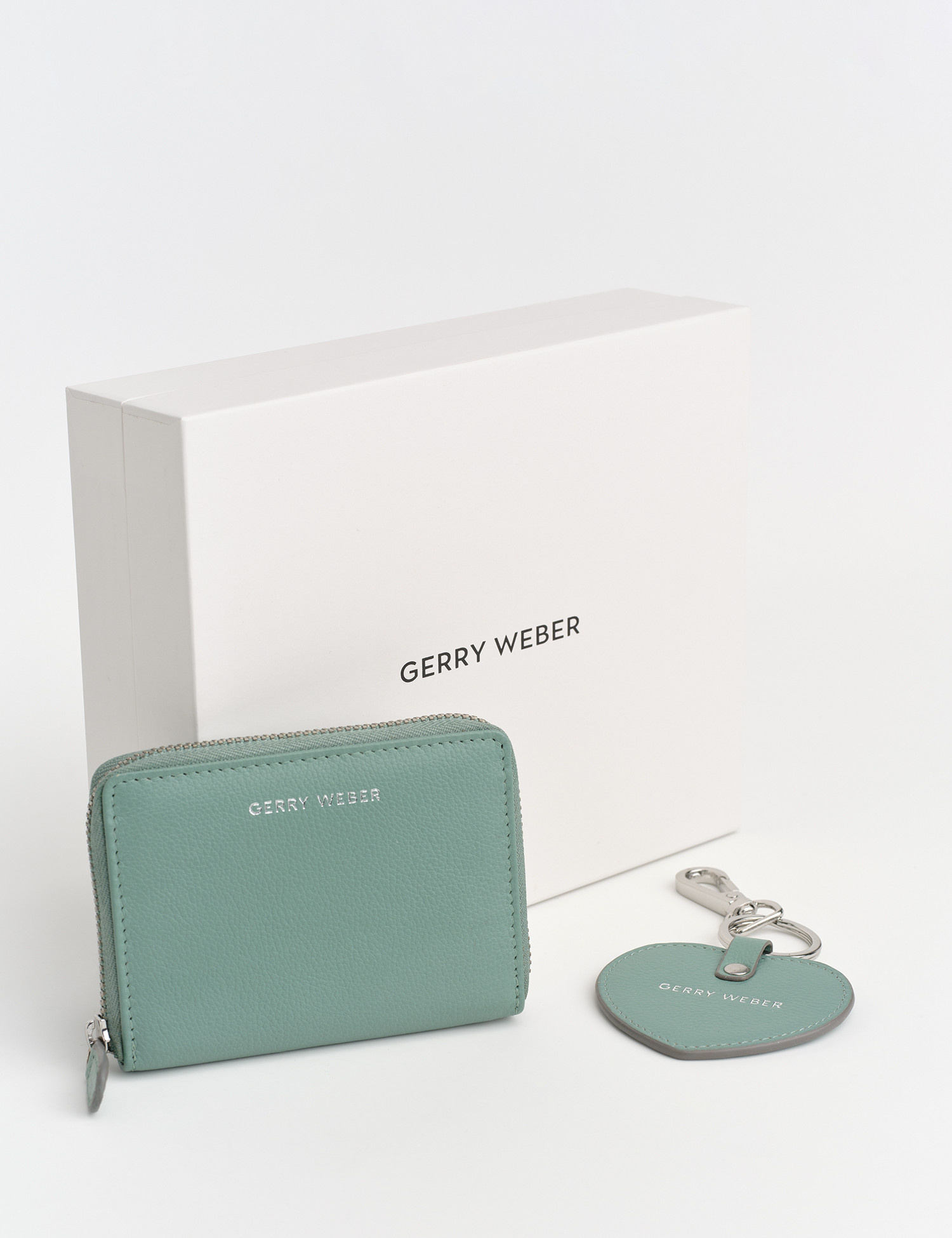 GERRY WEBER Damen Set Portemonnaie und Anhänger Leder Grün, OneSize von Gerry Weber