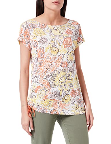 GERRY WEBER Edition Damen 670102-44072 T-Shirt, Ecru/Weiss/Rot/Orange Druck, 42 von Gerry Weber