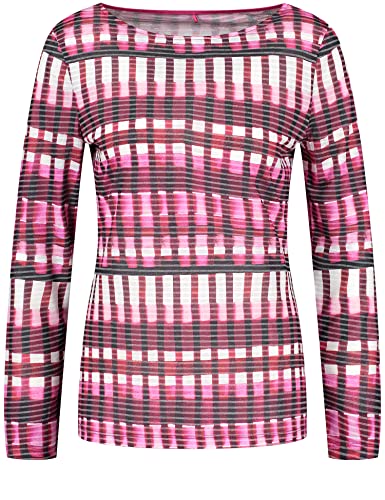 GERRY WEBER Edition Damen 770068-44048 T-Shirt, Lila/Pink/Ecru/Weiss Druck, 44 von Gerry Weber