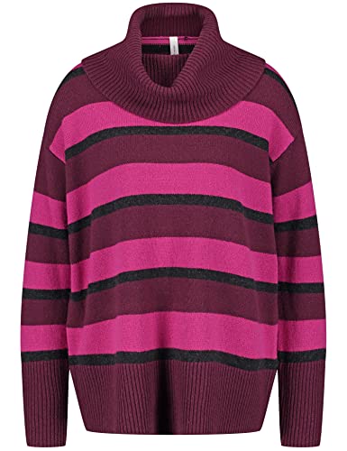 GERRY WEBER Edition Damen 770550-44715 Pullover, Lila/Pink/Rot/Orange Streifen, 46 von Gerry Weber