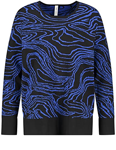 GERRY WEBER Edition Damen 770553-44713 Pullover, Schwarz/Blau Gemustert, 34 von Gerry Weber