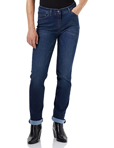 GERRY WEBER Edition Damen 92150-67950 Jeans, Dark Blue Denim mit use, 34 von Gerry Weber
