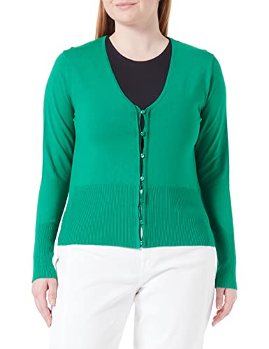 Gerry Weber Damen Strickjacke mit Schlingenknopfleiste breite Rippenbündchen, Langarm unifarben Vibrant Green 38 von Gerry Weber