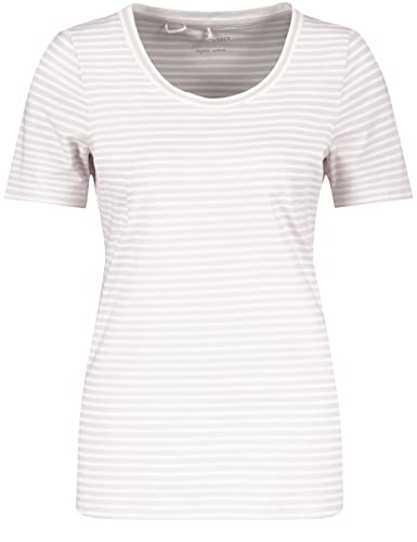 GERRY WEBER Edition Damen 97637-44004 T-Shirt, Lila/Pink/Ecru/Weiss Ringel, 46 von Gerry Weber