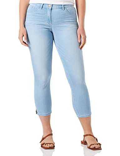 Gerry Weber Damen 5 Pocket Jeans BEST4ME Cropped mit Saumschlitzen unifarben, Washed-Out-Effekt leicht verkürztes Bein Bleach Denim mit use 40 von Gerry Weber