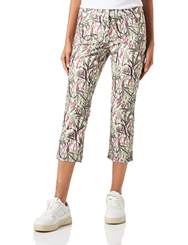 GERRY WEBER Edition Damen Best4me Summer Hose, Grün/Lila/Pink Druck, 42R von Gerry Weber