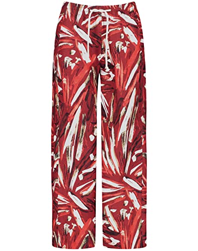 GERRY WEBER Edition Damen Culotte Freizeithose, Dark Cherry/rot/Ecru/Druck, 34 von Gerry Weber