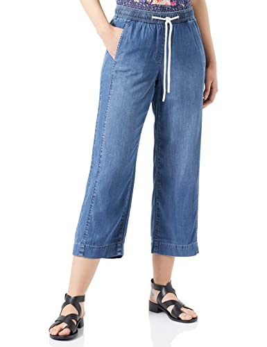 Gerry Weber Damen Moderne Culotte mit Dehnbund unifarben, Washed-Out-Effekt 3/4 Länge Blue Denim mit use 34 von Gerry Weber