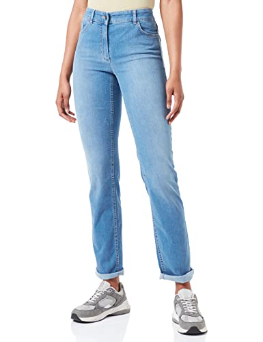 GERRY WEBER Edition Damen Straight Fit Jeans, Blue Denim mit use, 34 von Gerry Weber