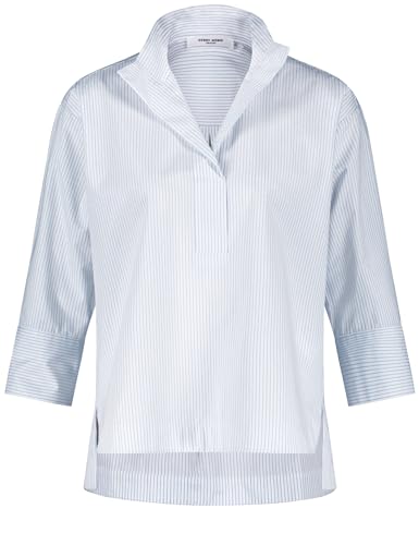 Gerry Weber Damen 3/4 Arm Bluse aus Reiner Baumwolle 3/4 Arm gestreift Aqua/Offwhite Stripes 40 von Gerry Weber