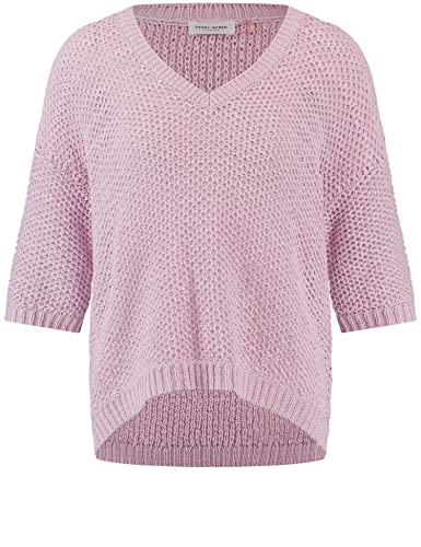 Gerry Weber Damen 3/4 Arm Pullover mit V-Ausschnitt 3/4 Arm, überschnittene Schultern unifarben Powder Pink 38 von Gerry Weber