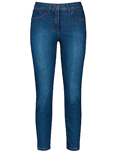 Gerry Weber Damen 5-Pocket Jeans BEST4ME Cropped unifarben, Washed-Out-Effekt 7/8 Länge Dark Blue Denim mit use 44 von Gerry Weber
