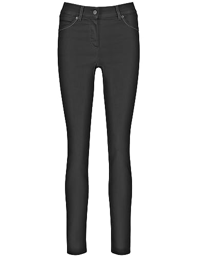 Gerry Weber Damen 5-Pocket Jeans Best4me Skinny unifarben, Washed-Out-Effekt reguläre Länge Black Black Denim 38 von Gerry Weber