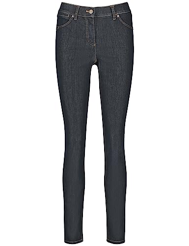 Gerry Weber Damen 5-Pocket Jeans Best4me Skinny unifarben, Washed-Out-Effekt reguläre Länge Dark Denim 38 von Gerry Weber