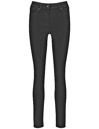 Gerry Weber Damen 5-Pocket Jeans Best4me Skinny unifarben, Washed-Out-Effekt reguläre Länge Black Black Denim 44 von Gerry Weber