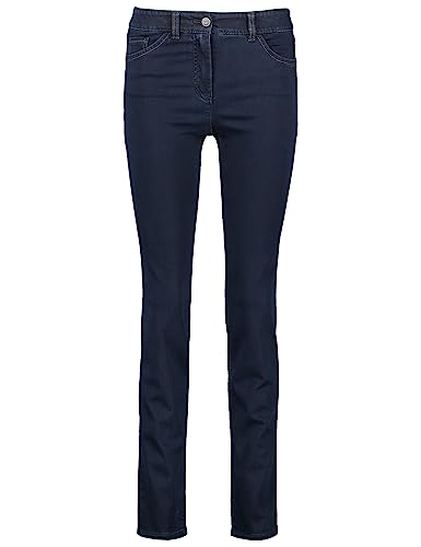 Gerry Weber Damen 5-Pocket Jeans Best4me Slimfit Kurzgröße unifarben, Washed-Out-Effekt Kurzgröße Dark Blue Denim 40S von Gerry Weber