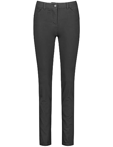 Gerry Weber Damen 5-Pocket Jeans Best4me Slimfit unifarben, Washed-Out-Effekt reguläre Länge Black Black Denim 36 von Gerry Weber