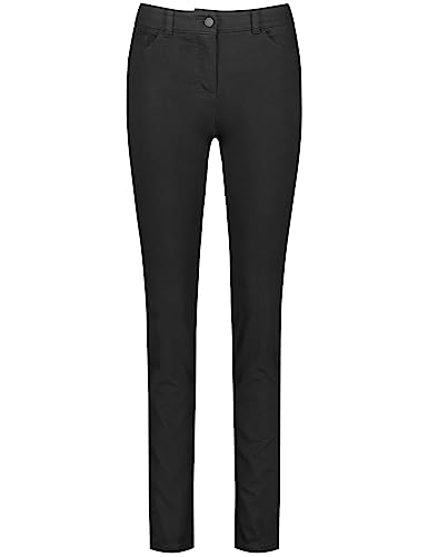 Gerry Weber Damen 5-Pocket Jeans Best4me Slimfit Kurzgröße unifarben, Washed-Out-Effekt Kurzgröße Black Black Denim 48S von Gerry Weber