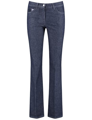 Gerry Weber Damen 5-Pocket Jeans MAR꞉Lie Flared FIT unifarben, Melange reguläre Länge Blue Denim 42 von Gerry Weber