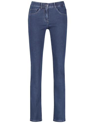 Gerry Weber Damen 5-Pocket Jeans unifarben, Washed-Out-Effekt 7/8 Länge, Kurzgröße Dunkelblau 42S von Gerry Weber