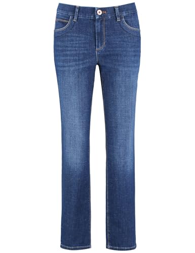 Gerry Weber Damen 5-Pocket Jeans unifarben, Washed-Out-Effekt 7/8 Länge blau Denim mit use 40 von Gerry Weber