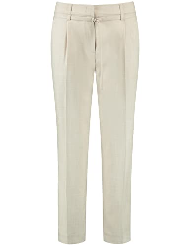 Gerry Weber Damen 7/8 Hose Citystyle mit Stoffgürtel Melange 7/8 Länge Sand Melange 44 von Gerry Weber