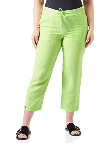 Gerry Weber Damen 7/8 Leinenhose Easy Fit unifarben 7/8 Länge Light Lime 40 von Gerry Weber