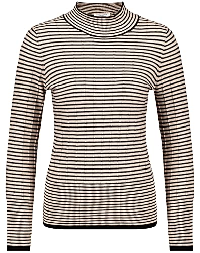 GERRY WEBER Damen 978003-35710 Pullover, Braun/Ecru/Weiss Ringel, 42 von Gerry Weber