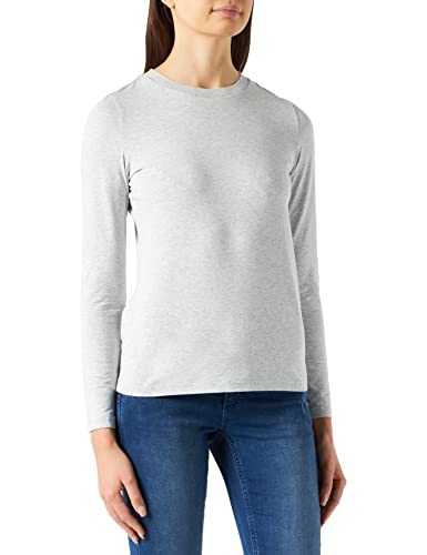 Gerry Weber Damen Basic Langarmshirt Langarm unifarben Cloudy Grey-Melange 40 von Gerry Weber