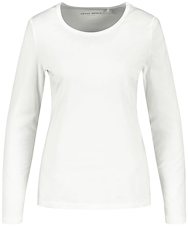 Gerry Weber Damen Basic Langarmshirt mit Stretchkomfort Langarm unifarben Off-White 42 von Gerry Weber