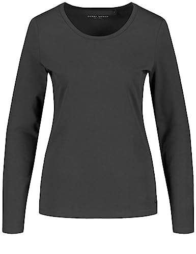 Gerry Weber Damen Basic Langarmshirt mit Stretchkomfort Langarm unifarben Schwarz 36 von Gerry Weber