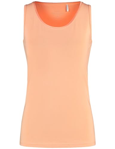 Gerry Weber Damen Basic Top aus nachhaltigem Baumwoll-Stretch ärmellos unifarben Apricot Crush 44 von Gerry Weber